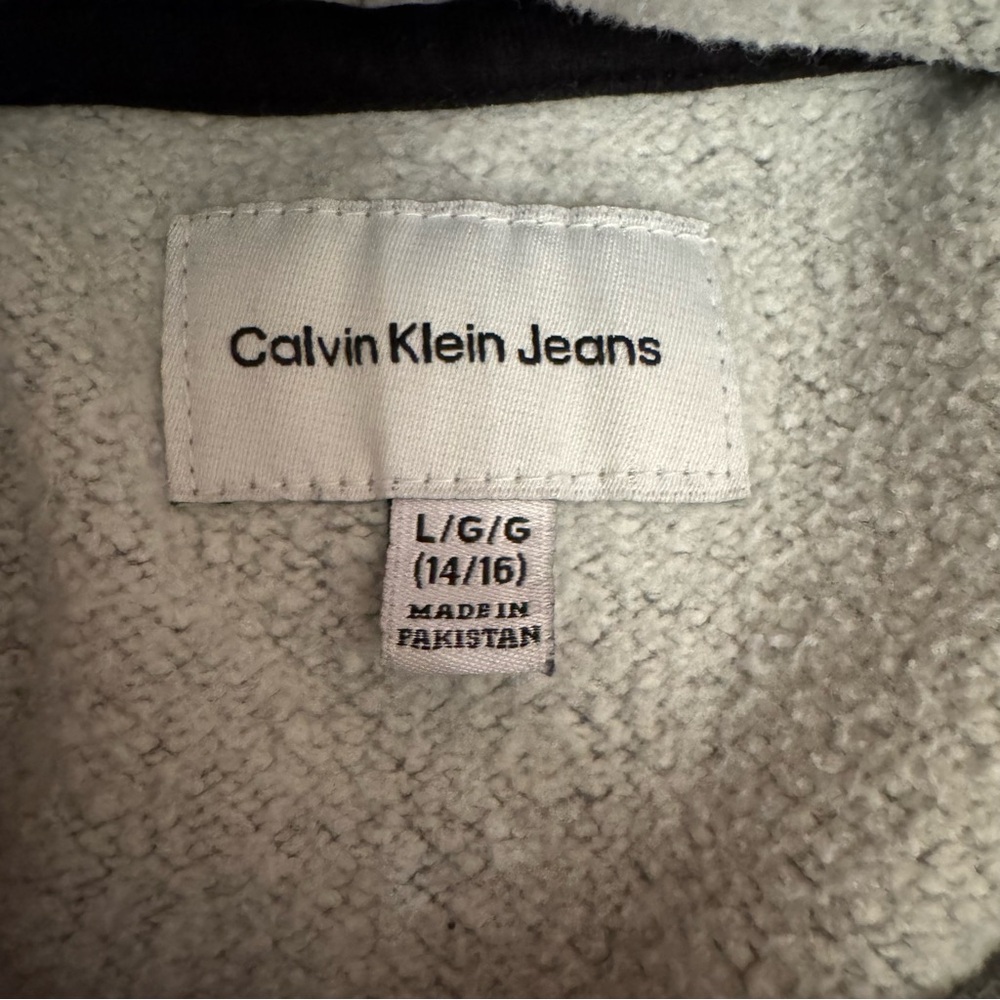 Calvin Klein Boys Large CK Logo Hoodie Gray Sweatshirt Size 14/16 - Picture 4 of 4